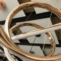 Lustre Luminaria Arco Aneis Infinito 3 Em 1 Pendente Led Luxo Ambiente Moderno Sala Recepç - 2