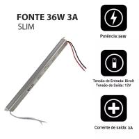 Fonte Slim Drive Perfil Fita Led 36w 12v 3a Luminaria Lustre Luminaria Ip20 Bivolt - 5