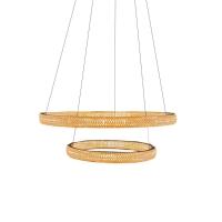 Luminaria Pendente Led 2 Aneis Lustre 52w Luxo Arco Cristal Moderno Sala Quarto Cozinha R - 10