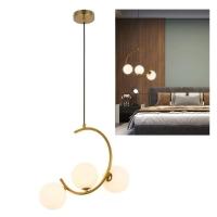 Lustre Pendente Meia Lua Luminaria Enfeite Luxo Decorativo Cozinha Sala Quarto Recepçao Comercial - 1