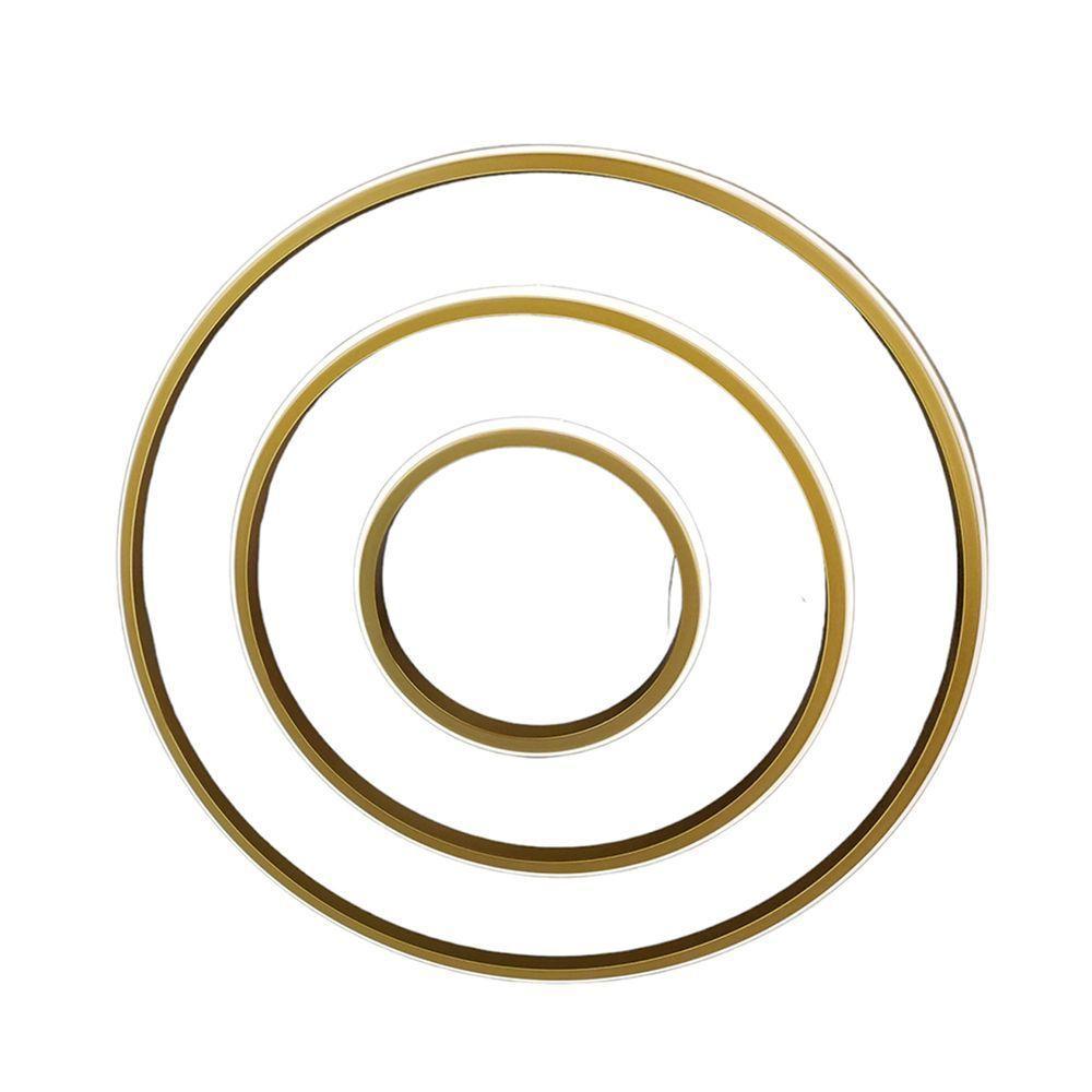 Luminaria Lustre 3 Em 1 Aneis Arco Perfil Led Infinito Ajustavel Regulavel Pendente Iluminaçao Sala - 4