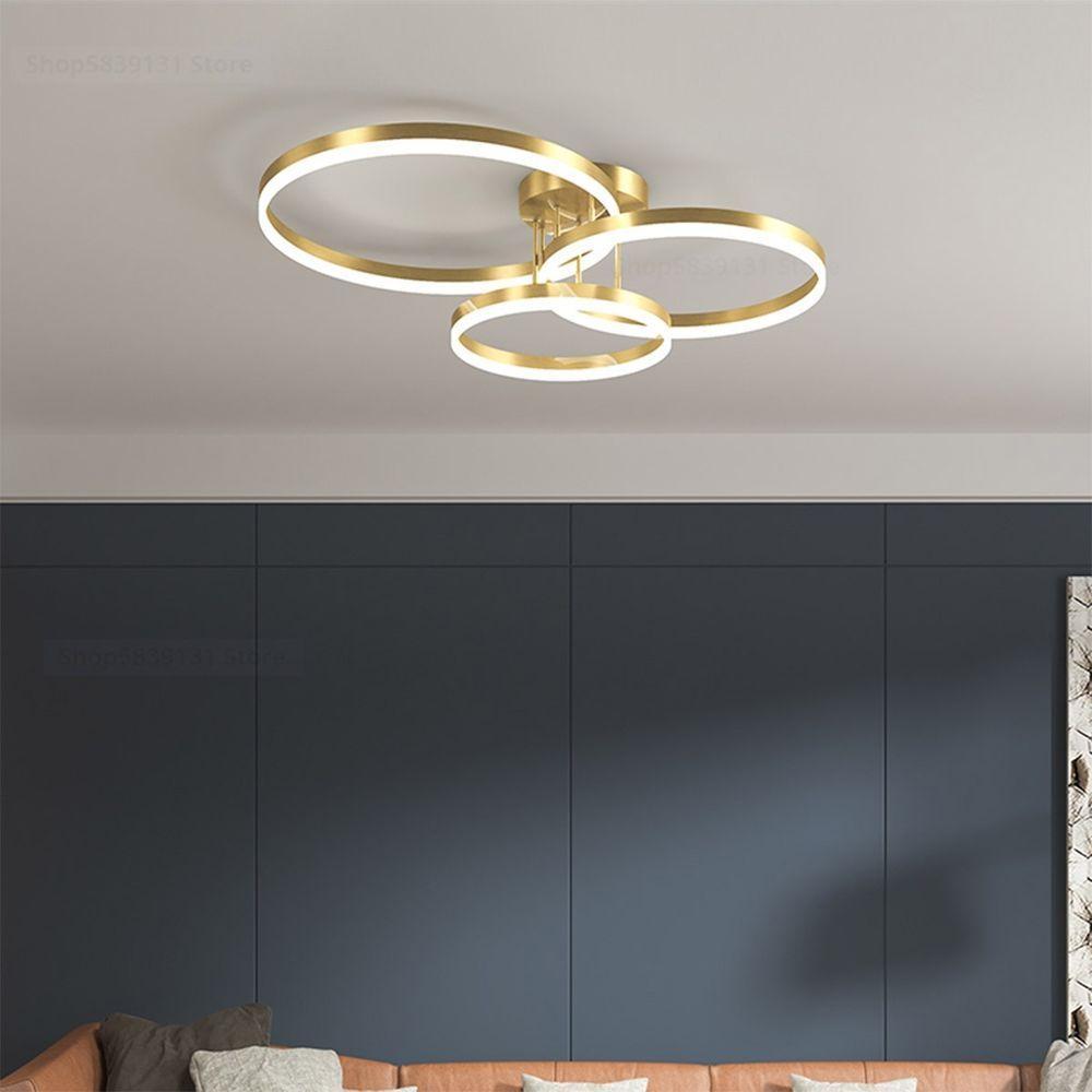 Lustre Luminaria Aneis Infinito 3 Em 1 Perfil Led Arco Orbital Decorativo Moderno Luxo Quarto Sala - 2