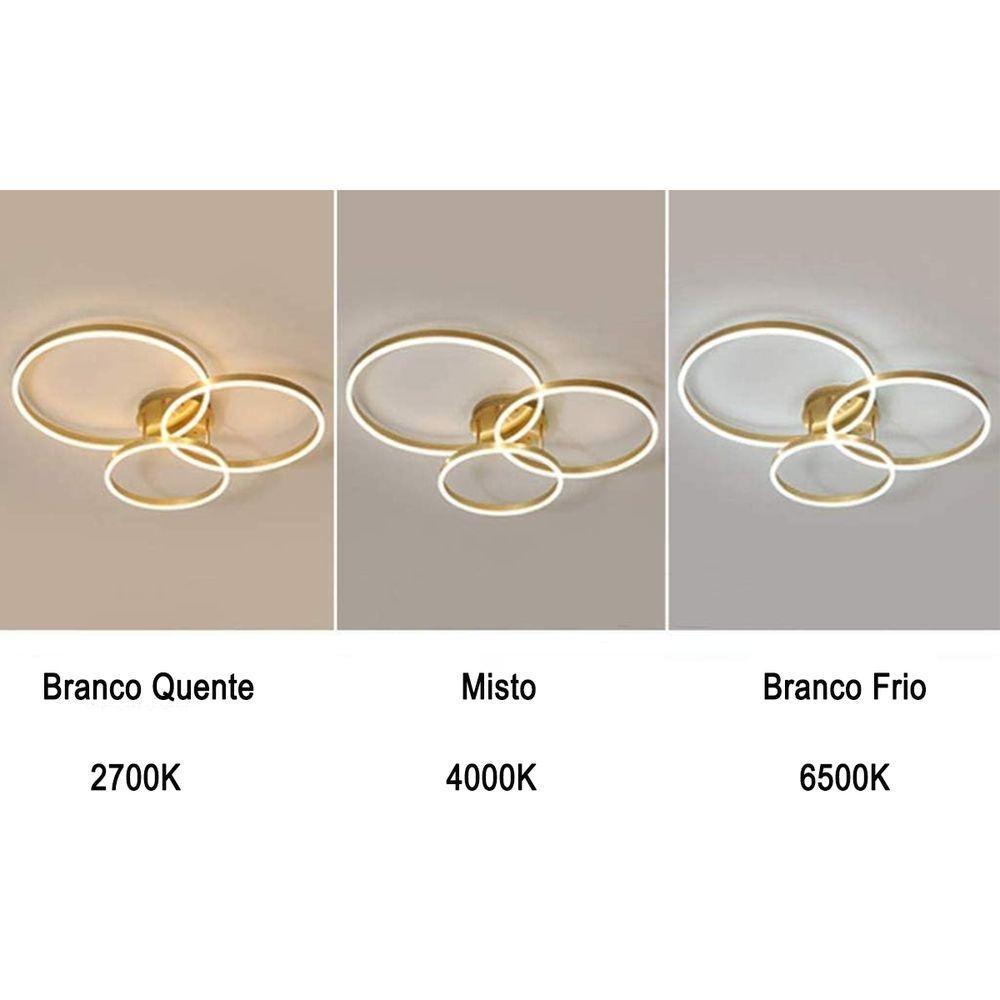 Luminaria 3 Em 1 Lustre Perfil Led Infinito Arco Orbital Moderno Luxo Comercial Residencial - 6