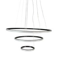 Lustre Pendente Luminaria Moderna Led 3 Aneis Luxo Arcos 48w Rustico Bivolt Regulavel Perfil - 2