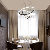 Lustre Pendente Luminaria Moderna Led 3 Aneis Luxo Arcos 48w Rustico Bivolt Regulavel Perfil - 6