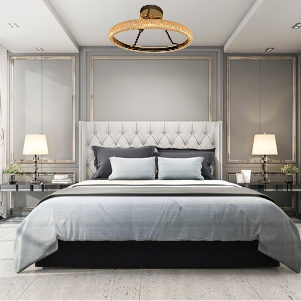 Lustre 3 Em 1 Anel Cristal Arco Led Luminaria Pendente Infinito Perfil Sala De Jantar Quarto - 4