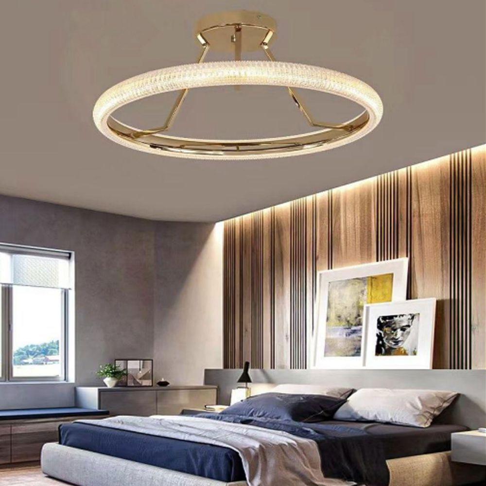 Lustre 3 Em 1 Anel Cristal Arco Led Luminaria Pendente Infinito Perfil Sala De Jantar Quarto - 7