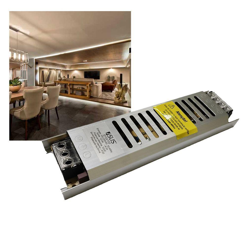 Fonte Driver Chaveada 12v 8,3a Perfil Fita De Led Cftv Camera Luminaria Lustre Circuito - 6