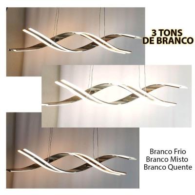 Lustre Luminaria Pendente Molecular Dna 76w Led Luxo Espiral Moderno Teto Restaurante Sala