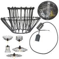 Lustre Pendente Luminaria Teto Ajustavel Rustica Metal Aramado Casa Sala Quarto Mezanino