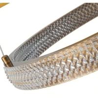 Luminaria Pendente Lustre Arco 2 Aneis Dourado Cristal Led 52w Moderno Sala De Estar Casa Recepçao - 8