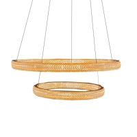 Luminaria Pendente Lustre Arco 2 Aneis Dourado Cristal Led 52w Moderno Sala De Estar Casa Recepçao - 10