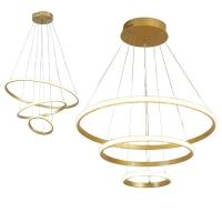 Lustre Pendente Led 3 Em 1 Luminaria Aneis Perfil Infinito Arco Ajustavel Regulavel Ambiente - 1