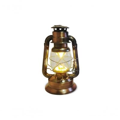 Luminária Lampião De Cobre Com Luz De Led De Alto Brilho Controle De Intensidade A 3 Pilhas