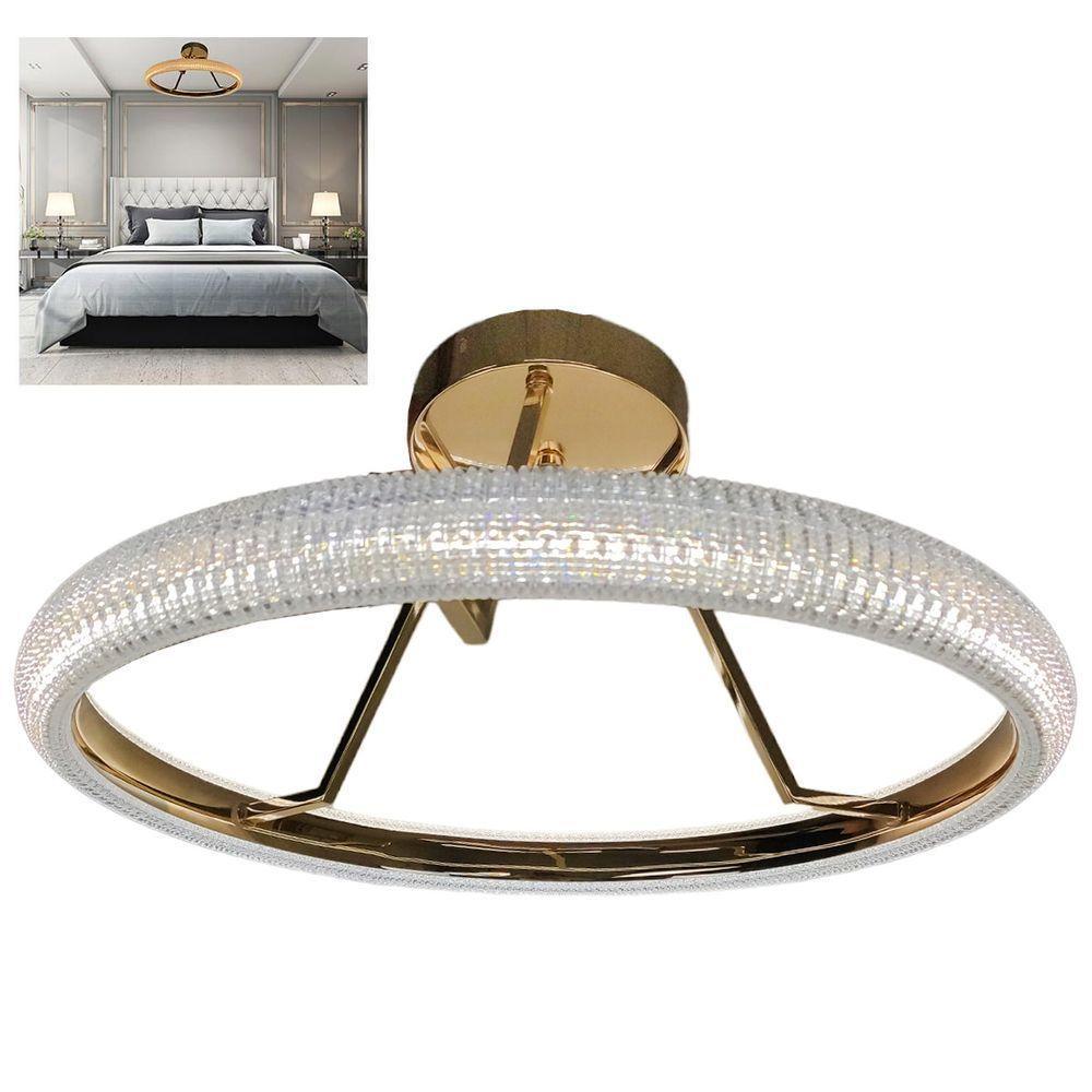 Luminaria 3 Em 1 Anel Arco Pendente Lustre Infinito Led Perfil Moderno Iluminaçao Quarto - 1