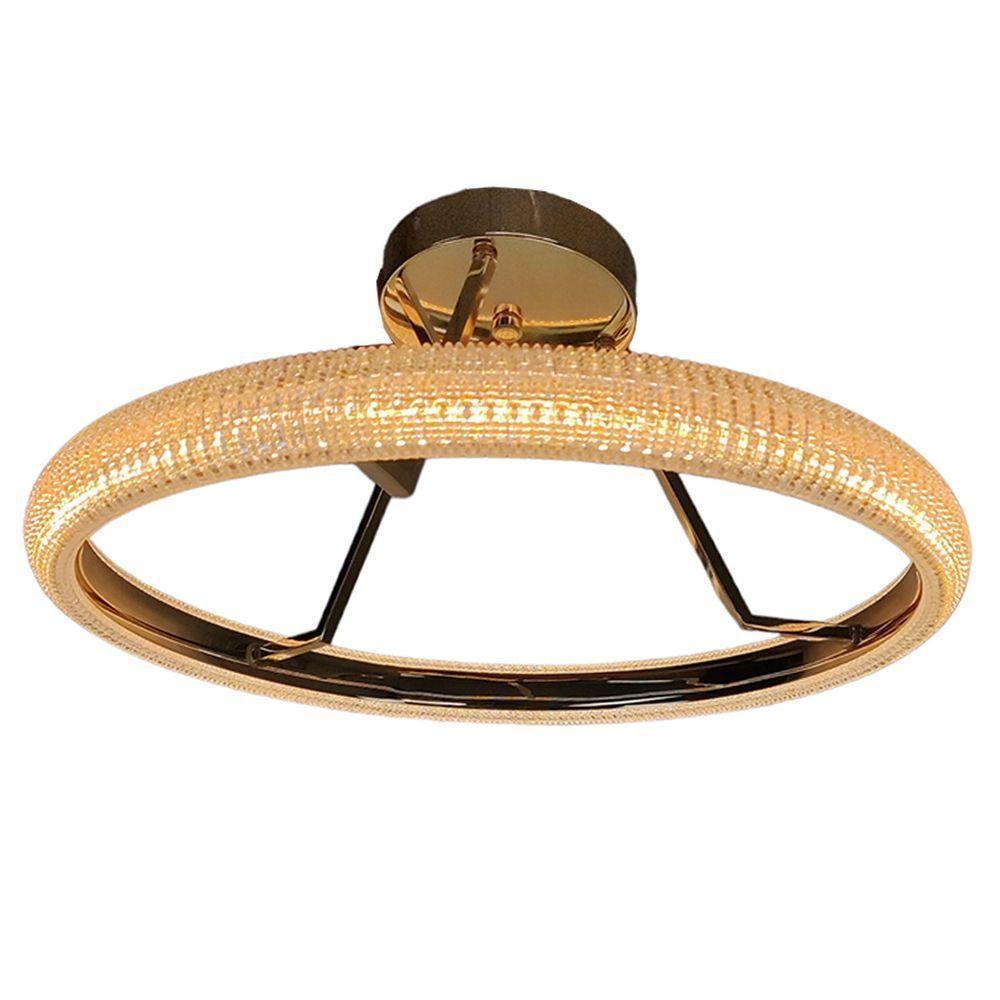 Luminaria 3 Em 1 Anel Arco Pendente Lustre Infinito Led Perfil Moderno Iluminaçao Quarto - 4