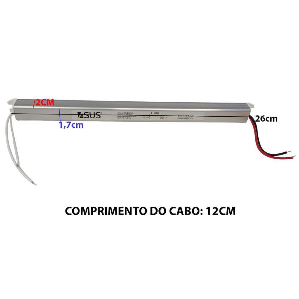 Fonte Slim 48w Drive 12v 4a Perfil Fita Led Luminaria Lustre Luzes Iluminaçao Multiuso - 4