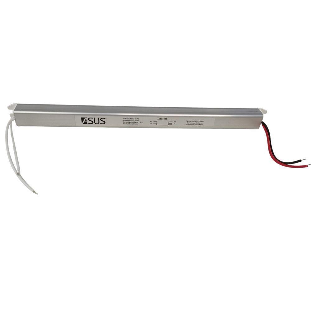 Fonte Slim 48w Drive 12v 4a Perfil Fita Led Luminaria Lustre Luzes Iluminaçao Multiuso - 6