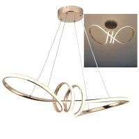 Lustre Luminaria Arco Pendente Aneis Infinito 3 Em 1 Led Luxo Ambiente Recepçao Casa - 1
