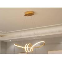 Lustre Luminaria Arco Pendente Aneis Infinito 3 Em 1 Led Luxo Ambiente Recepçao Casa - 10