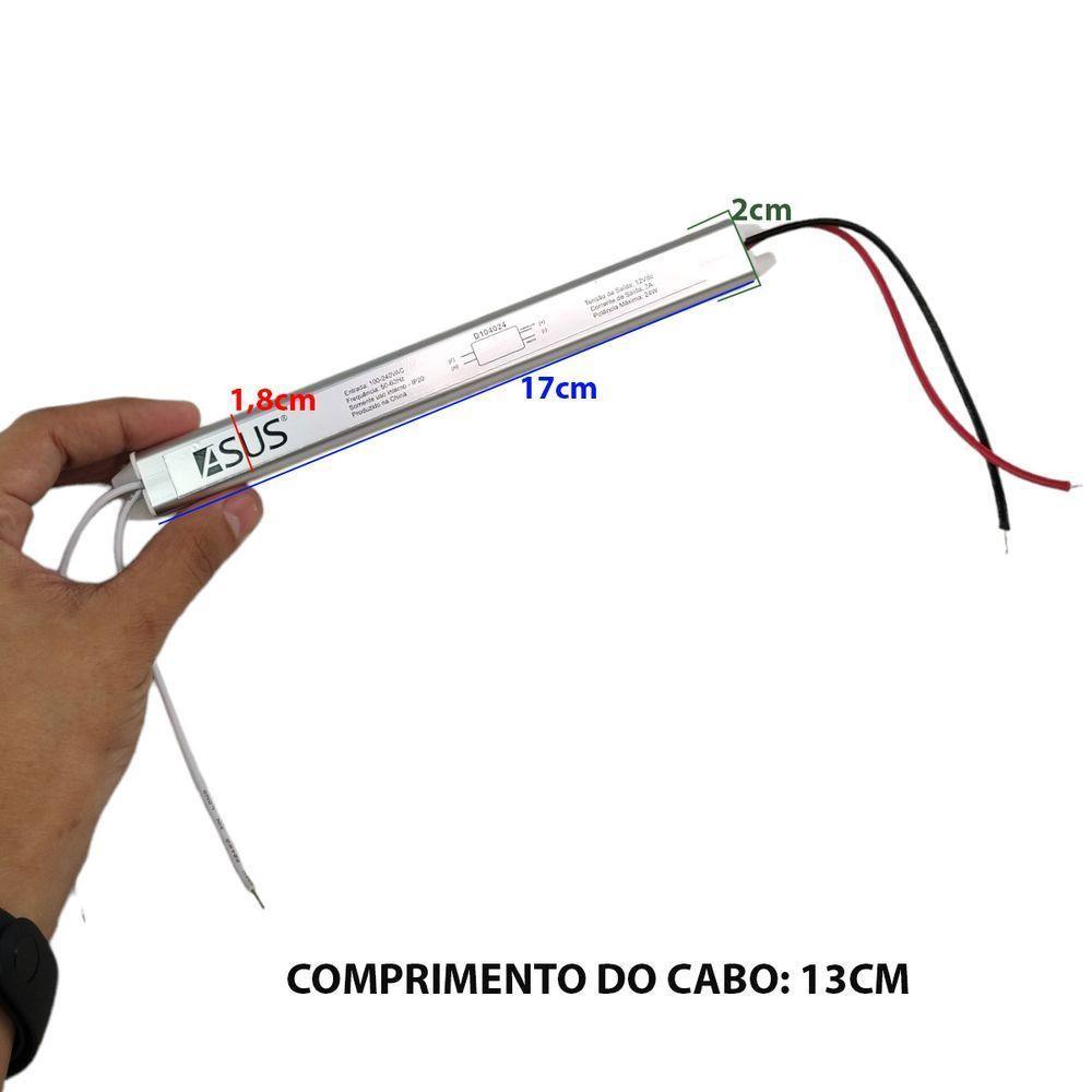 Fonte Slim Drive 24w Bivolt 12v 2a Perfil Fita Led Ip20 Lustre Luminaria Iluminaçao - 4