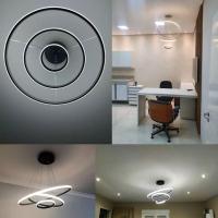 Lustre Pendente Luminaria 3 Arcos Aneis Luxo Perfil Infinito 48w Rustico - 3