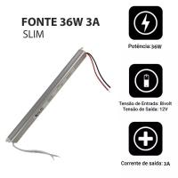 Fonte Slim 36w Potente Bivolt Drive 12v 3a Perfil Fita Led Ip20 Lustre Luminaria Eficiente