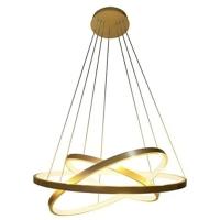 Lustre Luminaria Led 3 Aneis Pendente 3 Em 1 Perfil Luxo Ajustavel Ambiente Quarto Sala - 2