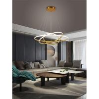 Lustre Luminaria Led 3 Aneis Pendente 3 Em 1 Perfil Luxo Ajustavel Ambiente Quarto Sala