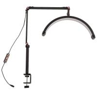 Luminaria Estetica Spa Meia Lua Arco Led 3 Tons Suporte Celular Mesa Limpeza De Pele Salao - 2