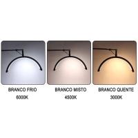 Luminaria Estetica Spa Meia Lua Arco Led 3 Tons Suporte Celular Mesa Limpeza De Pele Salao