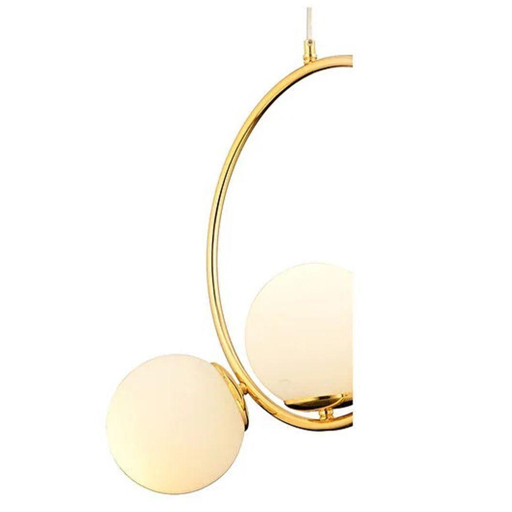 Lustre Luminaria Pendente Meia Lua Luxo Cozinha Sala Quarto Recepçao Comercial Residencial - 3