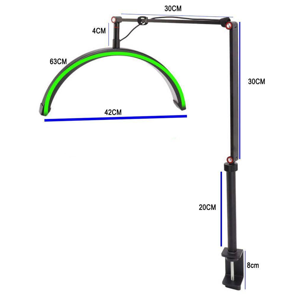 Luminaria Estetica Salao Spa Meia Lua Arco Led 3 Tons Suporte Celular Mesa Iluminaçao Salao - 5