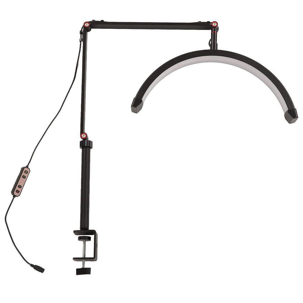 Luminaria Estetica Salao Spa Meia Lua Arco Led 3 Tons Suporte Celular Mesa Iluminaçao Salao - 10