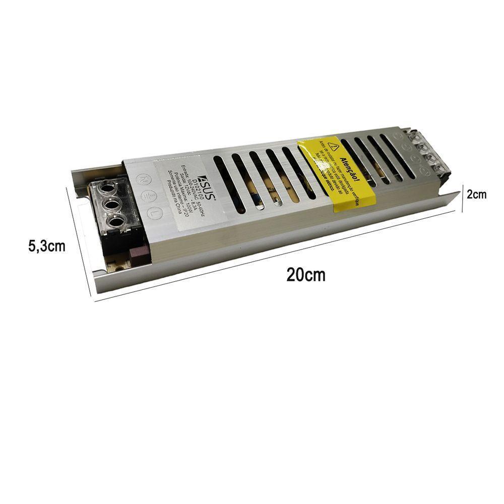 Fonte Driver Chaveada 12v 8,3a Perfil Fita De Led Cftv Camera Luminaria Lustre Segurança - 4