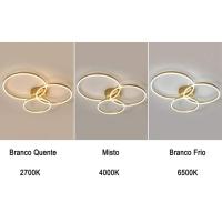 Lustre Luminaria 3 Em 1 Aneis Infinito Perfil Led Arco Orbital Iluminaçao Ambiente Moderno