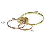 Lustre Luminaria 3 Em 1 Aneis Infinito Perfil Led Arco Orbital Iluminaçao Ambiente Moderno - 9