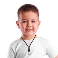 Colar Trator Infantil Prateado No Paracord Marrom - 2