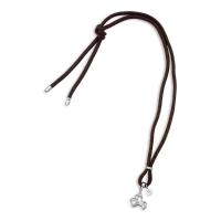 Colar Trator Infantil Prateado No Paracord Marrom - 4