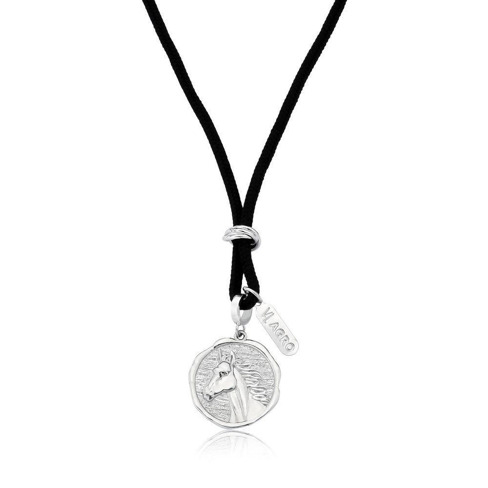 Colar Cavalo E Laço De Boiadeiro Com Revestimento Prateado - 1