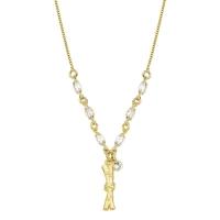 Colar Cana De Açúcar Com Zircônias Navetes E Revestimento Em Ouro - 1