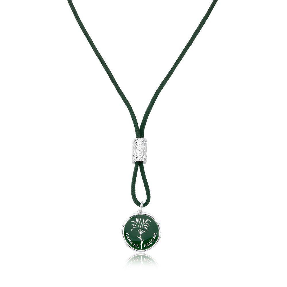 Colar Cana De Açúcar No Paracord Com Tora Prateada - 1