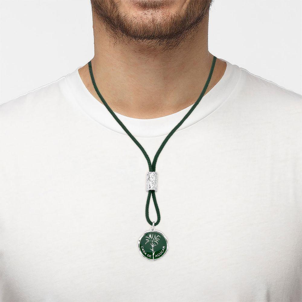 Colar Cana De Açúcar No Paracord Com Tora Prateada - 4