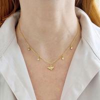 Colar Abelha Pequena Com Pontos De Luz Revestido Em Ouro - 2