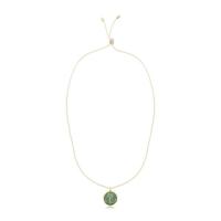 Cordão De Algodão Com Medalha Cana De Açúcar Revestida Em Ouro Cor Verde - 2