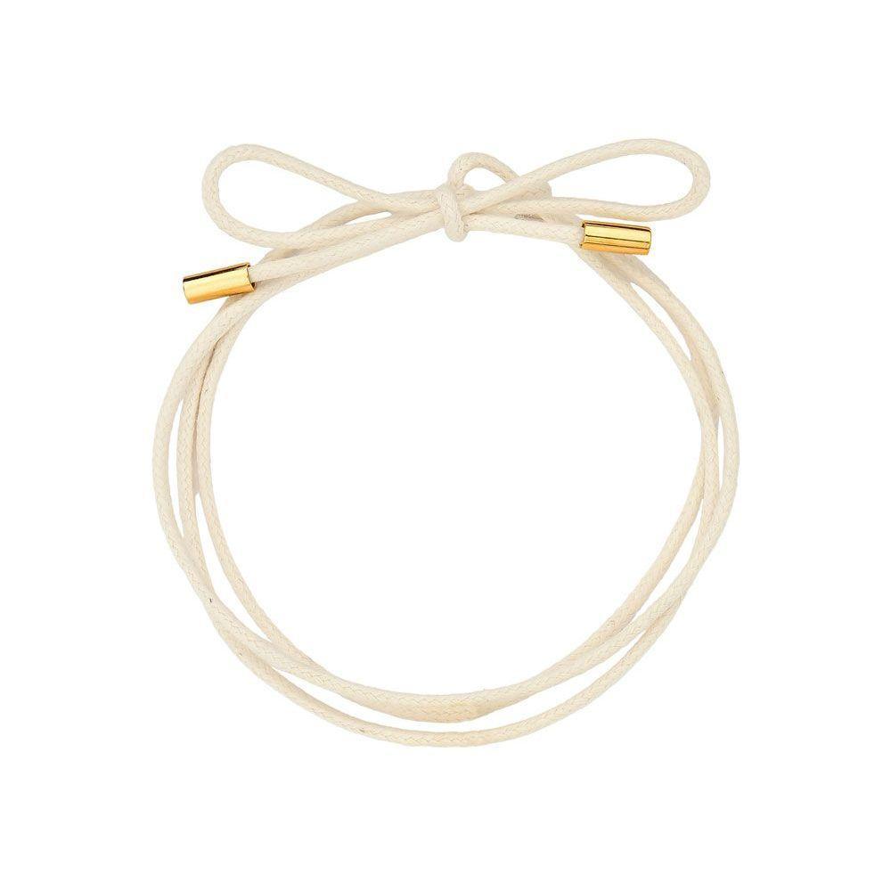 Cordão Multifuncional De Algodão Com Ponteiras Cor Creme - 2