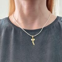 Cordão De Algodão Com Pingente Soja Pequena Revestida Em Ouro - 3