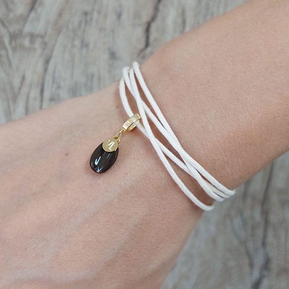 Cordão De Algodão Grão De Café Esmaltado Revestido Em Ouro - 2