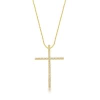 Colar Com Crucifixo Cravejado Banhado A Ouro 18k - 45cm - 1