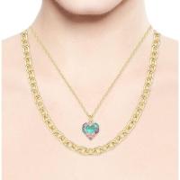 Colar Mix Correntes De Elos E Coração Colorido Banhado A Ouro 18k - 2